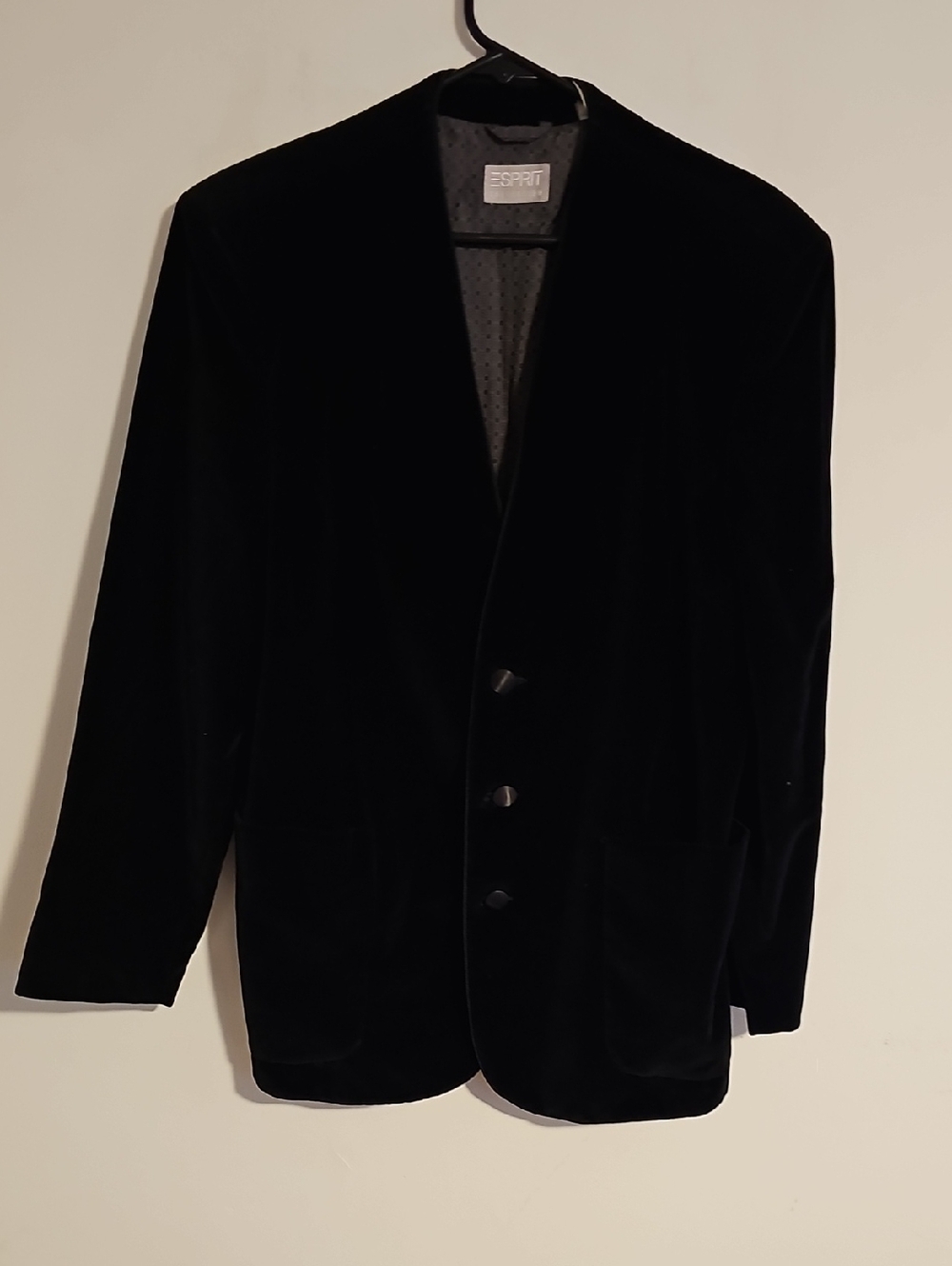 Esprit Black Velvet Blazer Sport Coat